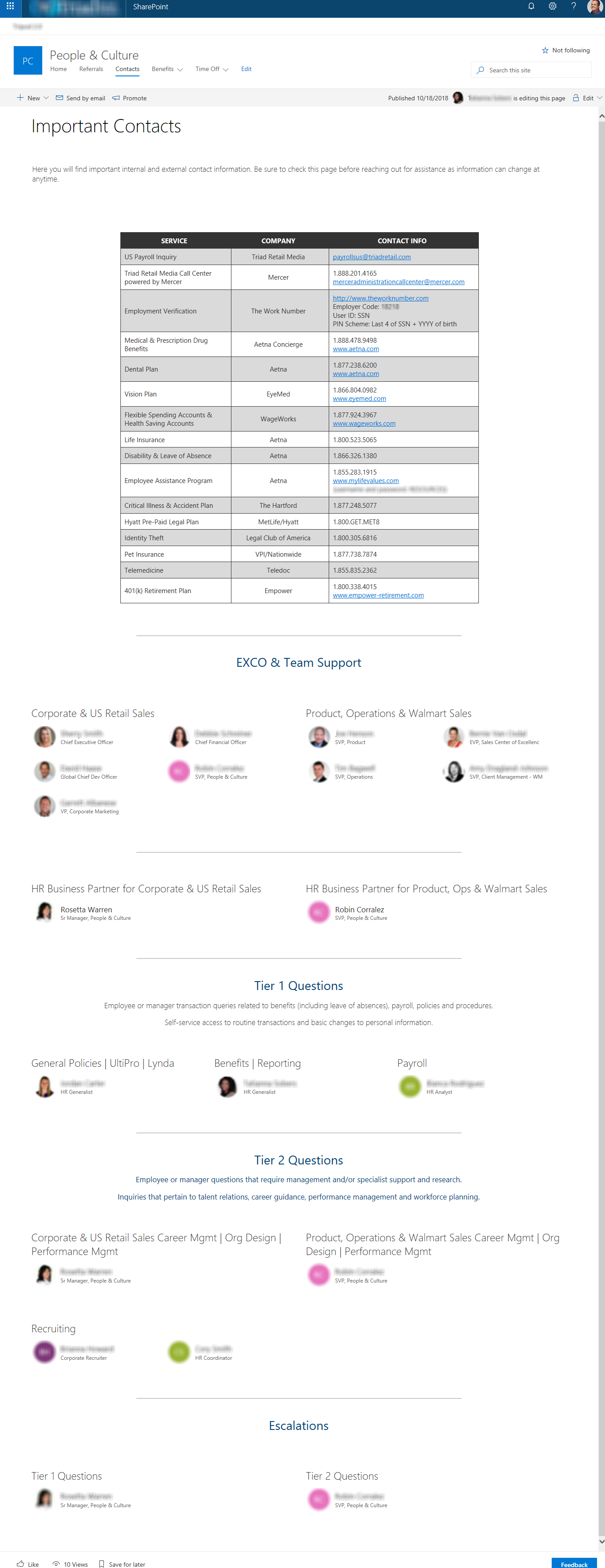 HR Contact Resource Page